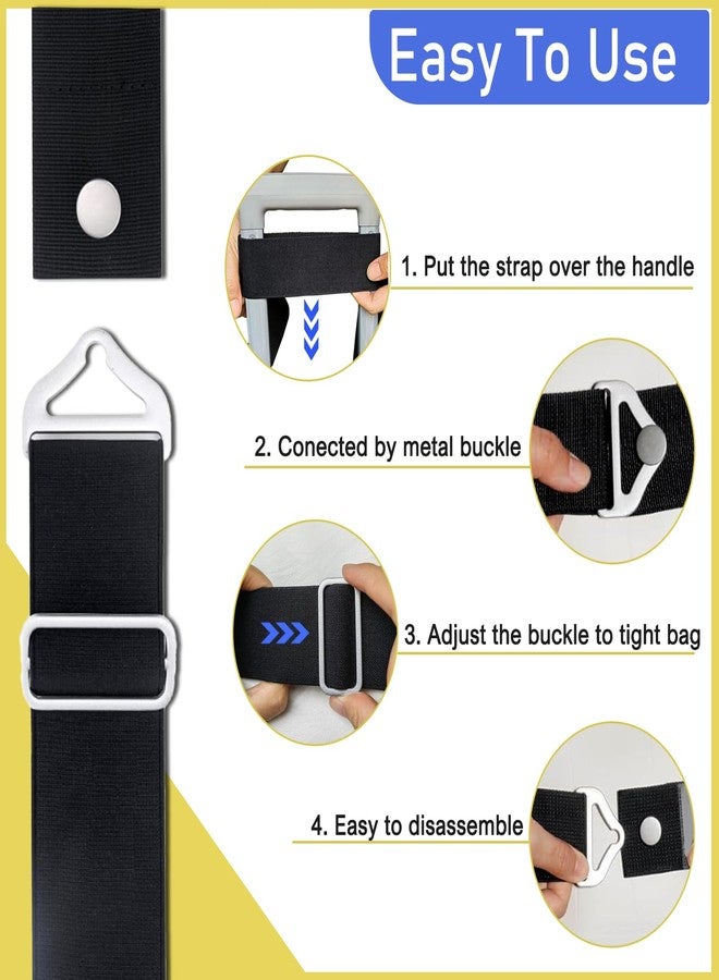 QQM Travel Belt for Luggage, Adjustable 2-in-1 Elastic Luggage Straps, Add a Bag Luggage Straps Suitcase Travel Belt Over Handle for Carry On Bag, Travel Essential Accessories- Black - Image 4
